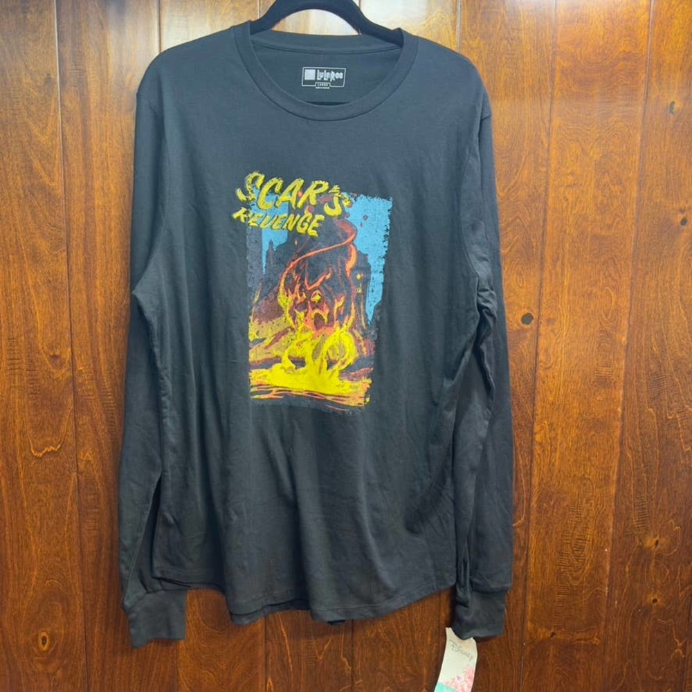 LuLaRoe Disney Villains Long Sleeve Patrick Scar’s Revenge Mens Size Large Black